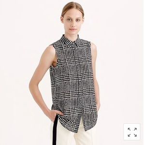 J.Crew Sleeveless Blouse in Graphic Plaid
